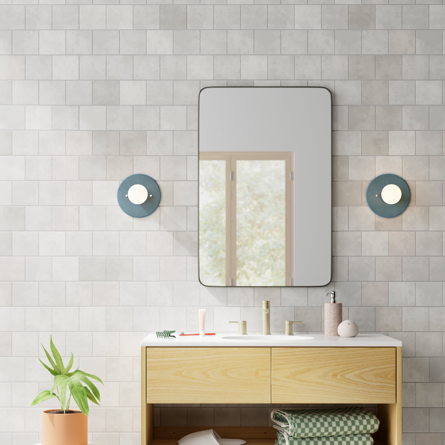 Single Light Dimmable Ceramic Flush Mount Sconce, Midnight Sky