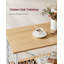 Kitchen Shelf On Wheels, Serving Trolley With 3 Shelves, Microwave Shelf, For Mini Oven, Toaster, With 6 Hooks, Industrial Style, Golden Oak And Cloud White-105686483