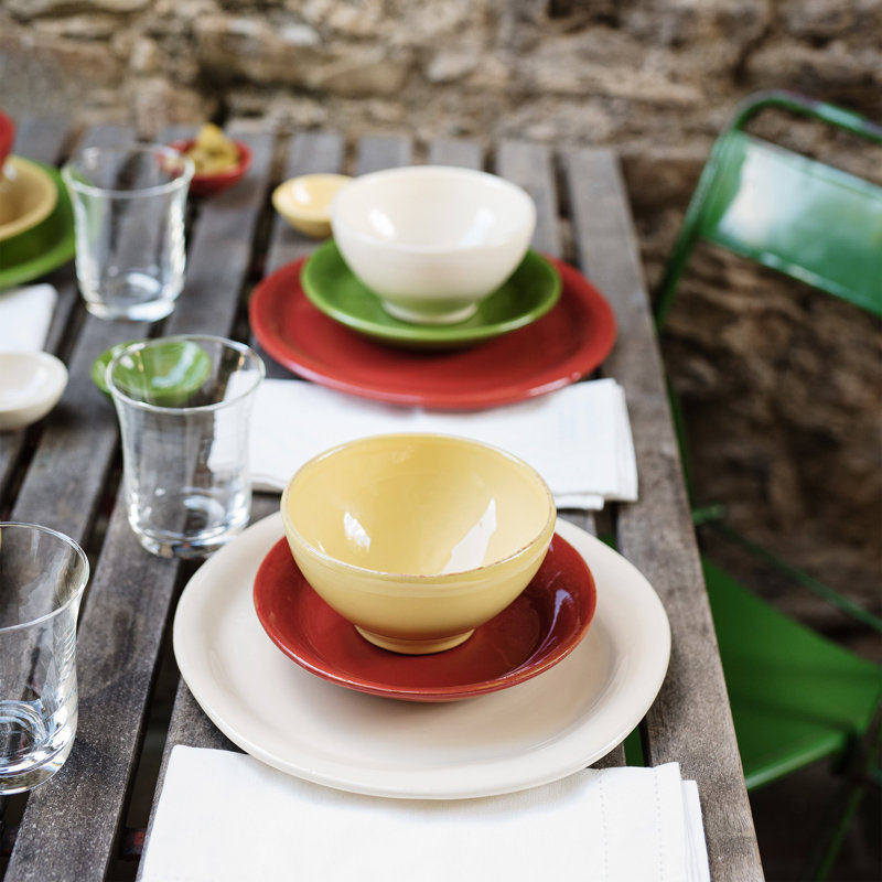 Cucina Fresca Handmade Terracotta Dinner Plate, Crema