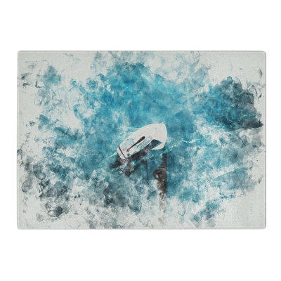 Scow Boat out Sailing Watercolour Chopping Board
