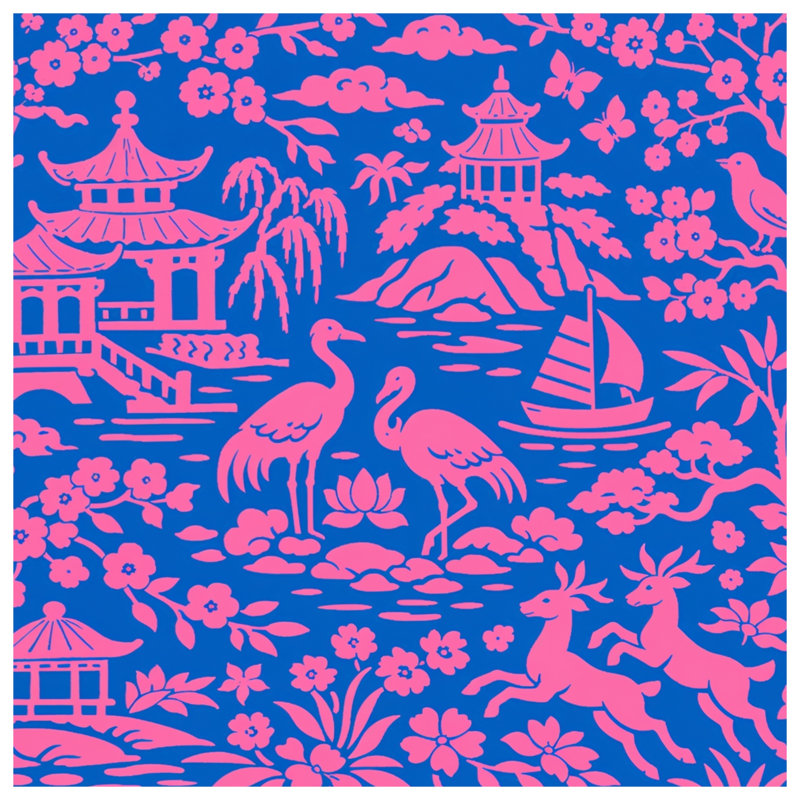 Couvertures paysage rose et bleu, L 50 po x H 60 po