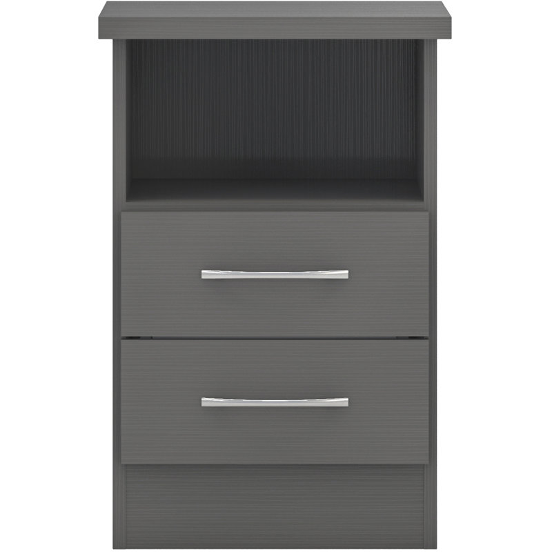 Cascio 2 Drawer Bedside Table, Grey