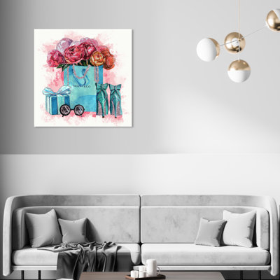 «Fashion and Glam Sparkle Blue Essentials», impression sur toile