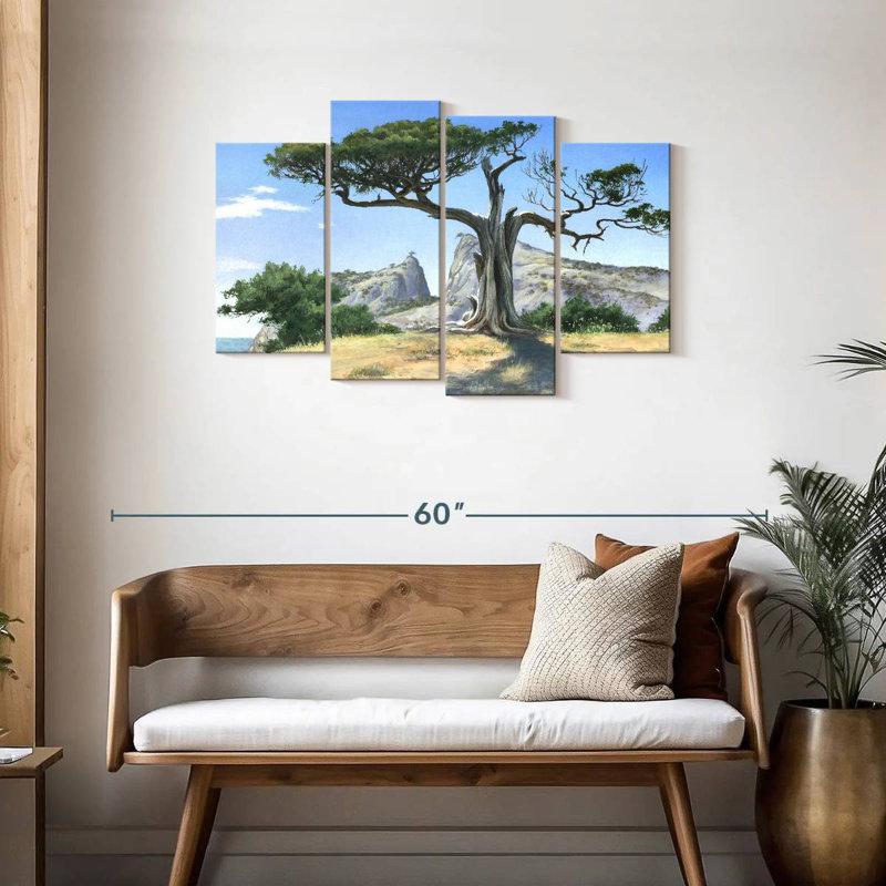 Juniper Tree By The Cliff, 27" H x 43" W