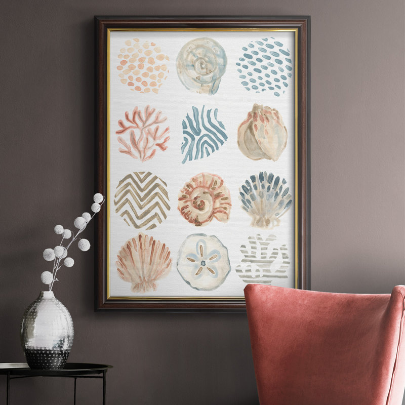 Toile encadrée de qualité supérieure avec motifs océaniques II - prête à être accrochée, H 27 po x l 18 po x P 2,5 po