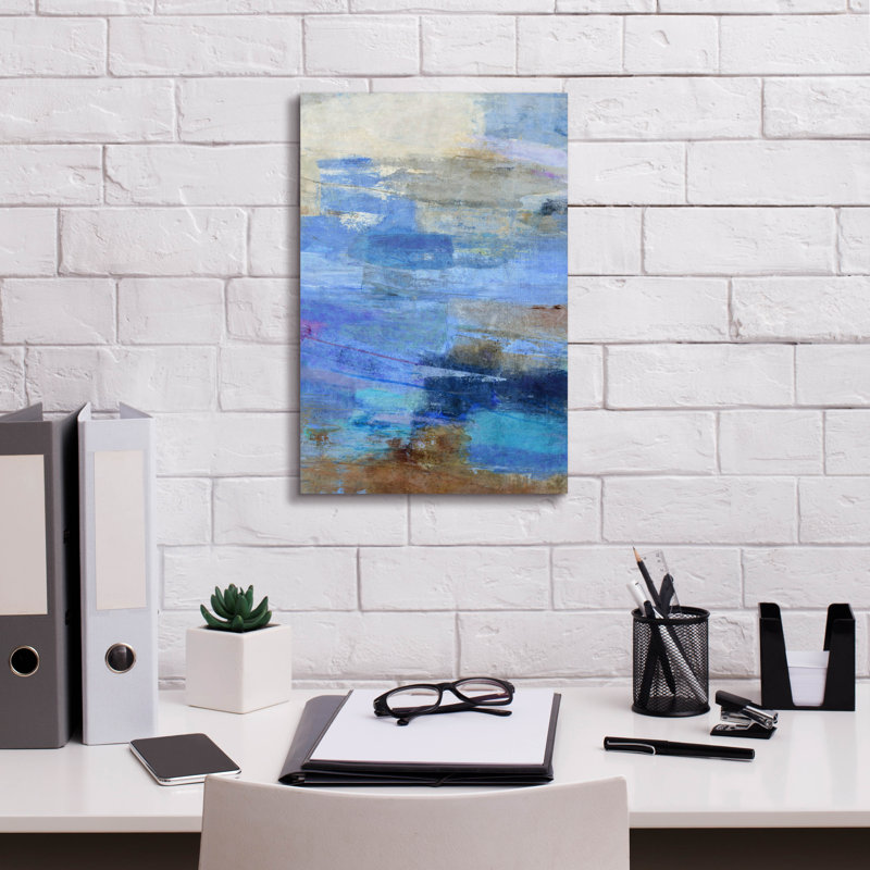 «Blue Wave 2» par Suzanne Nicoll, art mural sur toile, 18 po x 26 po, H 18 po x l 12 po x P 0,75 po