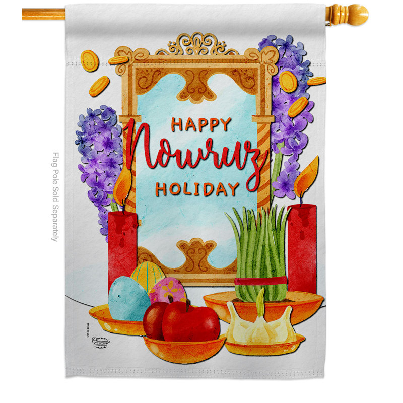 Drapeau de la maison persane Nouvel An, H 40 po x l 28 po