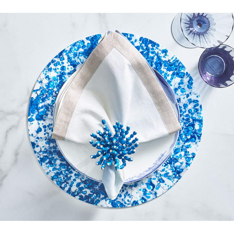 Splash Placemat, White/Blue