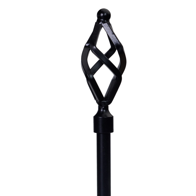 Tringle à rideaux simple réglable Genest, H 2 po x L 48 po x P 4,5 po, Noir