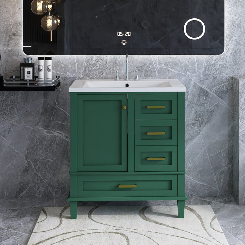 Ensemble de meuble-lavabo simple 30 po Quantavia, Vert