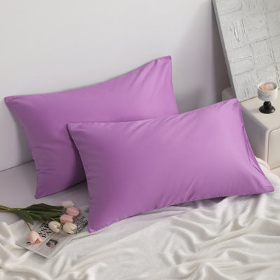 Taies d'oreiller en coton doux et respirant avec fermeture à enveloppe, housses de coussins de chambre à coucher confortables toutes saisons, paquet de 2