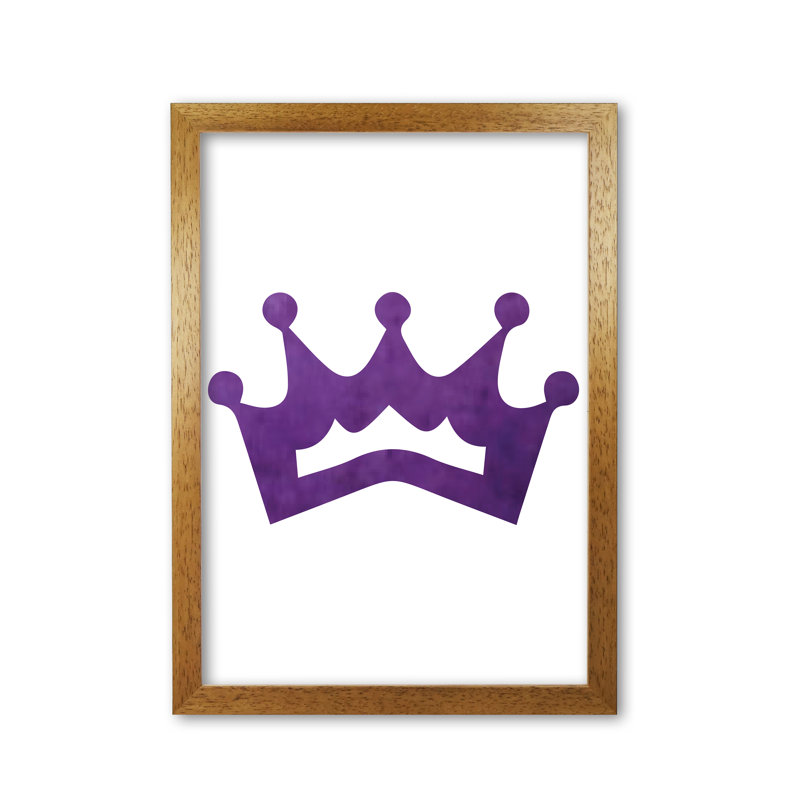 Crown 1 Piece Painting, 30 cm H x 21 cm W x 5 cm D, Honey Oak Frame