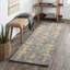 Tapis bleu / beige en laine touffeté à la main Conroe-1339153829