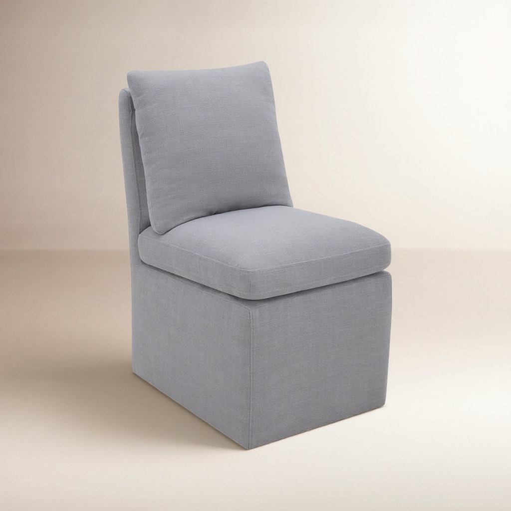 Alayaa Linen Dining Chair, Effie Gray Performance Linen