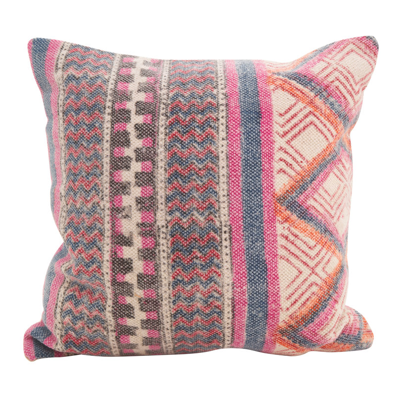 Bohemian Mix Square Cotton Polyester Throw Pillow