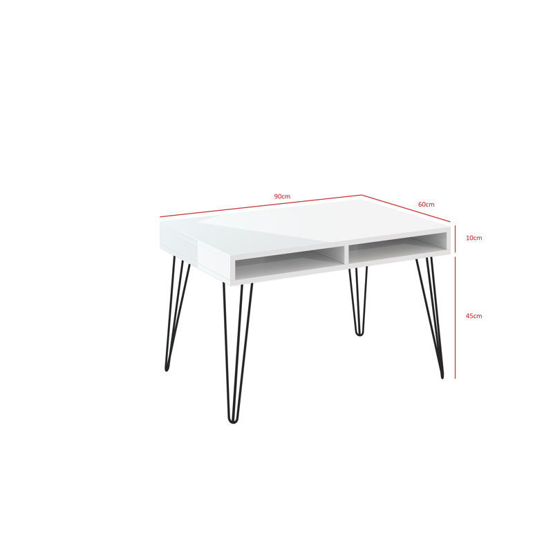 Mare Coffee Table with Storage, White Gloss