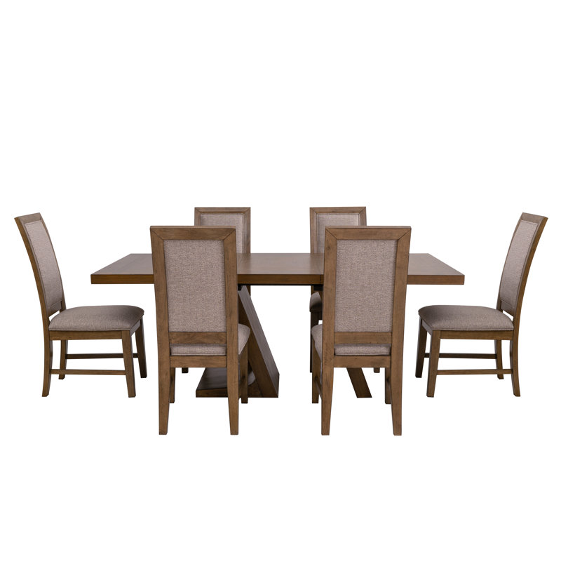 Ensemble de salle à manger 5 pièces Pamphile, 7 pièces : table, 6 chaises