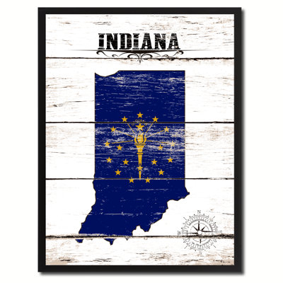 «Indiana State Vintage Flag», reproduction d'impression sur toile