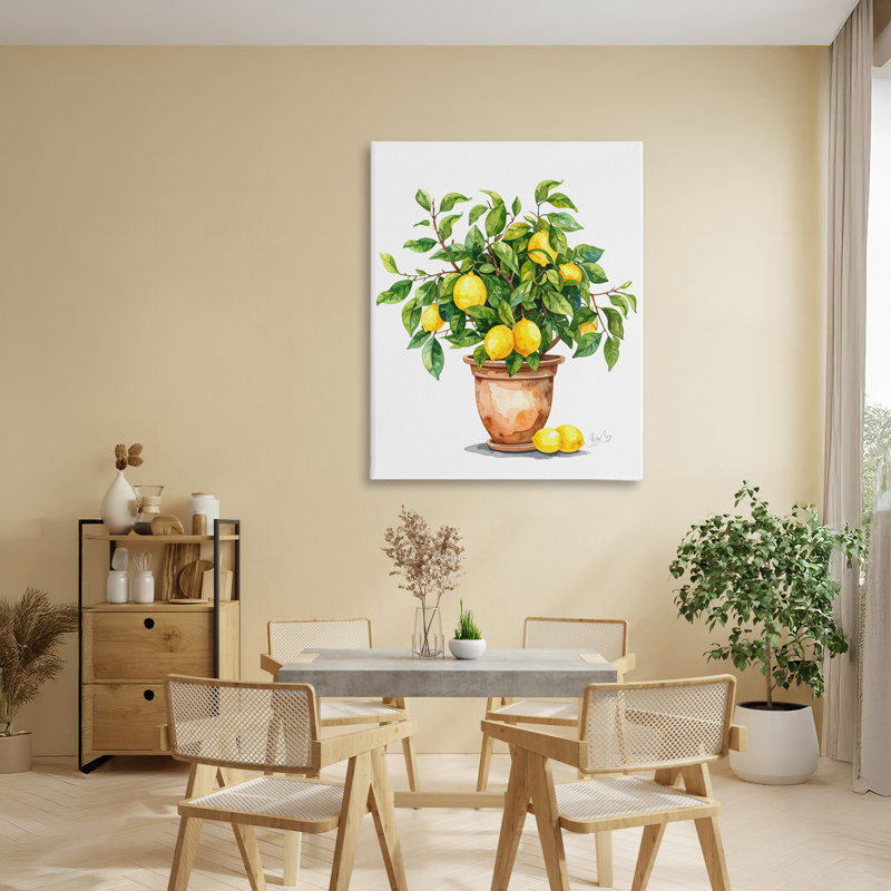 Toile de citronnier en pot, design par Shelly Craig, H 40 po x l 30 po