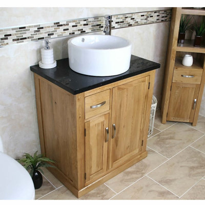 Deluna 750mm Single Bathroom Vanity with Vessel Ceramic Basin