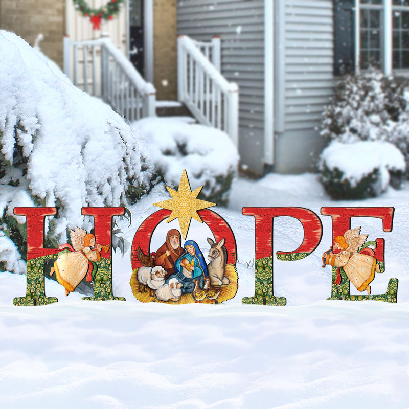 Hope Nativity Yard Lawn Art