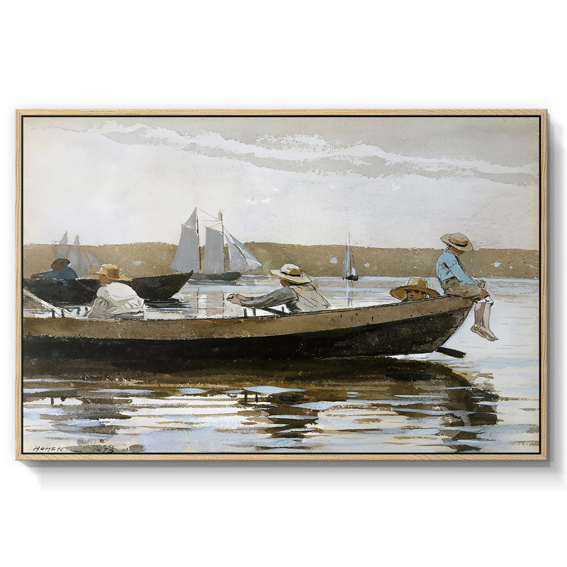 Garçons dans un dory, 1873 - Winslow Homer, toile tendue avec châssis Homer, 26 x 40, Naturel