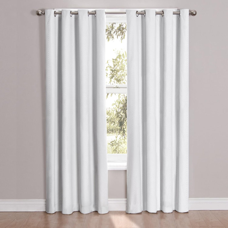 Cassidy Blackout Curtain Single Panel, 52" W x 63" L, White