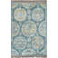 Tapis oriental en polypropylène tissé à la machine en turquoise / gris / jaune-783803547