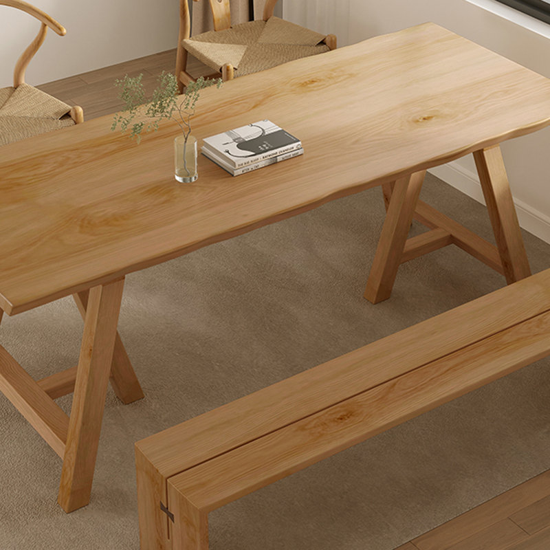 Ensemble de table de salle à manger original en bois de frêne, H 29,52 po x L 86,61 po x l 35,43 po