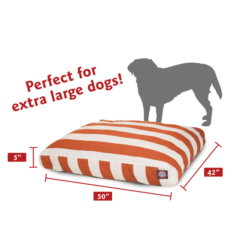 Lit pour animaux Majestic, Très grand (l 42 po x P 50 po x H 5 po), Orange brûlé