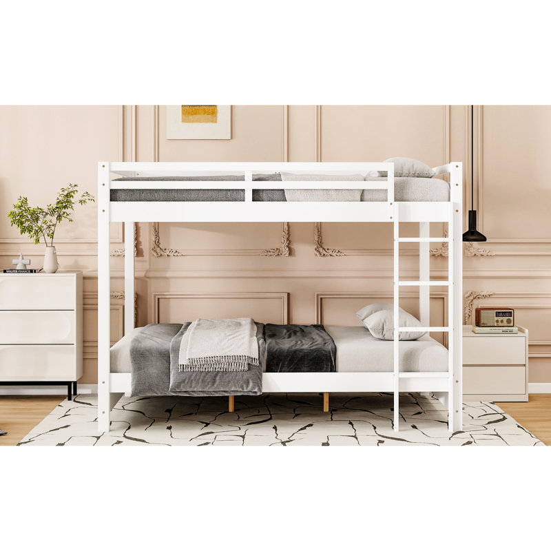 Grand lit superposé en bois blanc, pin et construction fiables, optimisation de l'espace dans des espaces limités, lattes solides pour lit de soutien, taille, optimisation, lattes