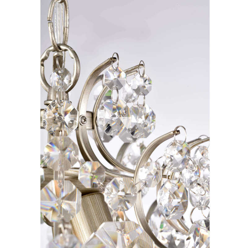 Gillespie 3 - Light Brushed Champagne Unique Geometric Chandelier with Crystal Accents