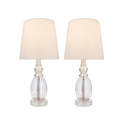 18.5" Clear Table Lamp Set
