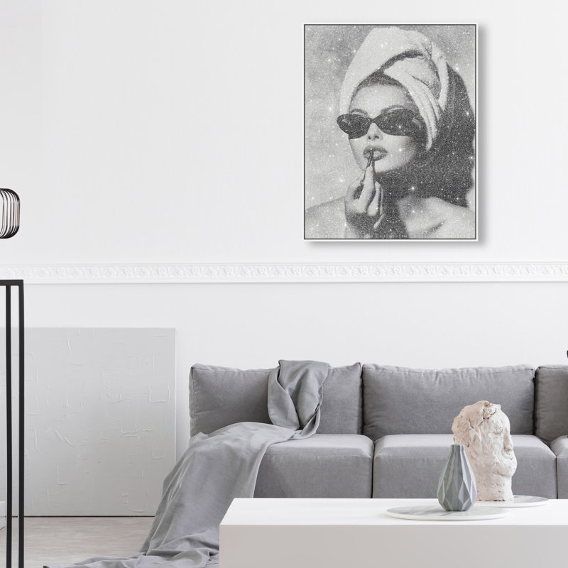 Retro Vanity Vibe Print by Oliver Gal, 31"H x 37"W, White Floater Frame