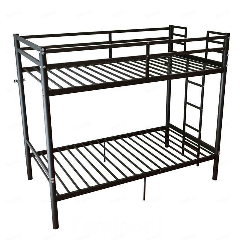 Lit superposé avec échelle et garde-corps haut, capable de se diviser, lit superposé en métal, espace de rangement, silencieux, taille simple sur simple