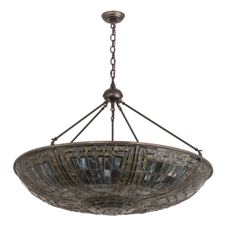 Meyda Fleur-de-Lis 9-Light Mahogany Bronze LED Pendant