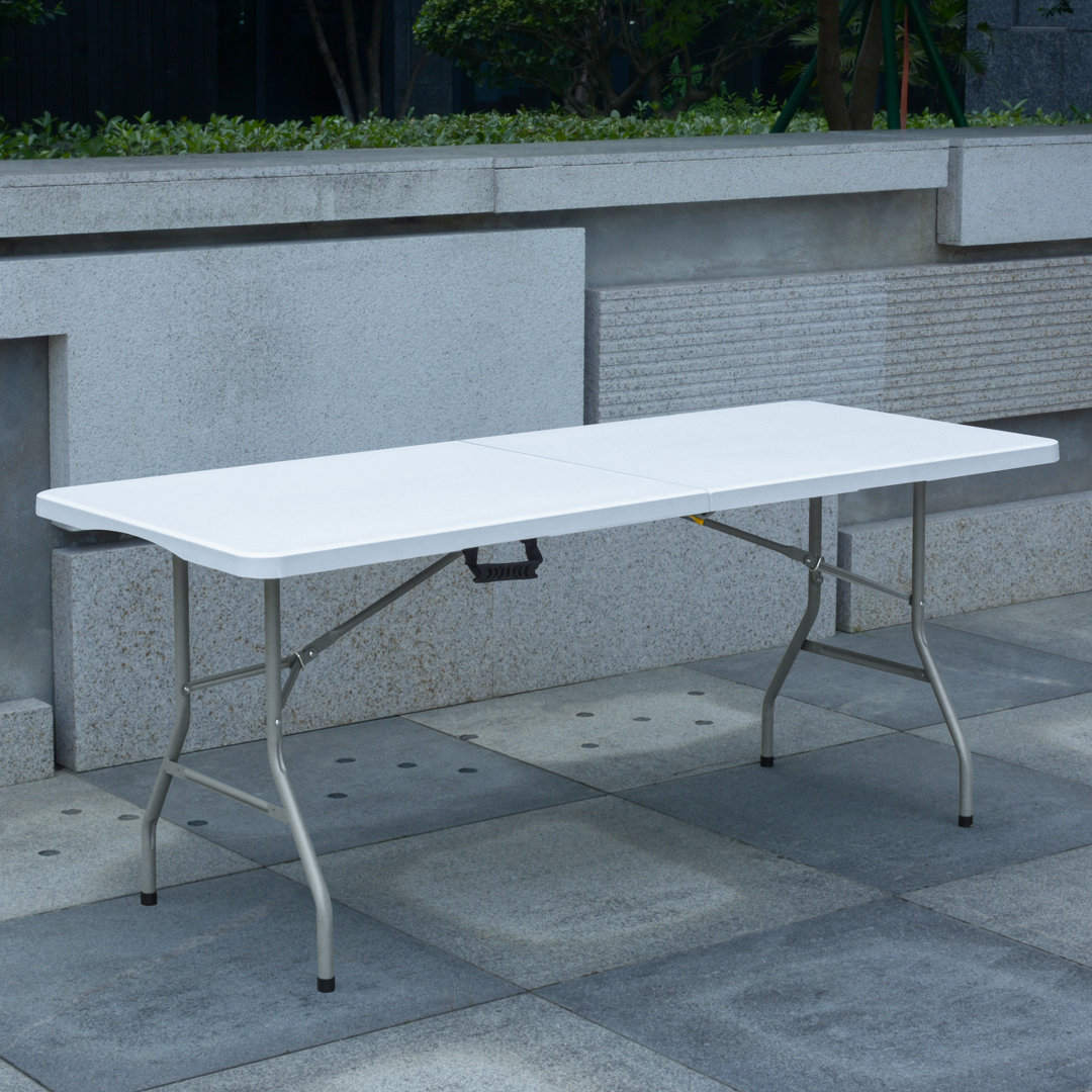 Heavy Duty 72'' Rectangular Banquet Party Event Plastic 6ft Folding Table With Handle Luxdecor