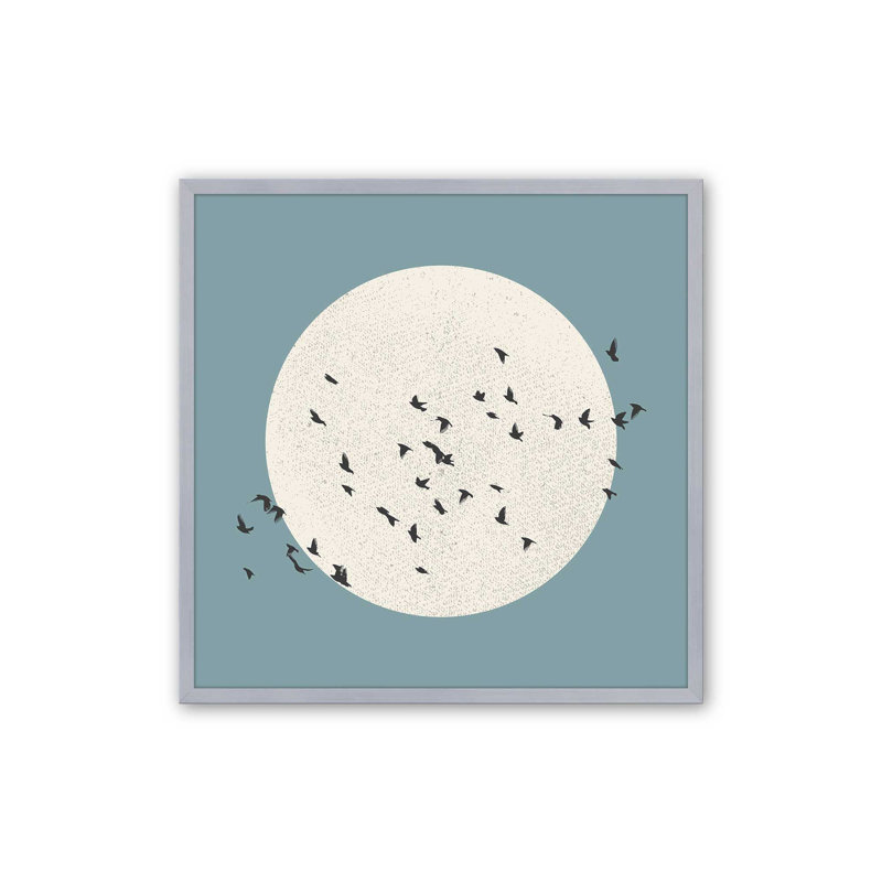«Lunar Journey» par Looks Printables, Papier avec cadre en chrome poli, H 13,25 po x l 13,25 po x P 1,25 po