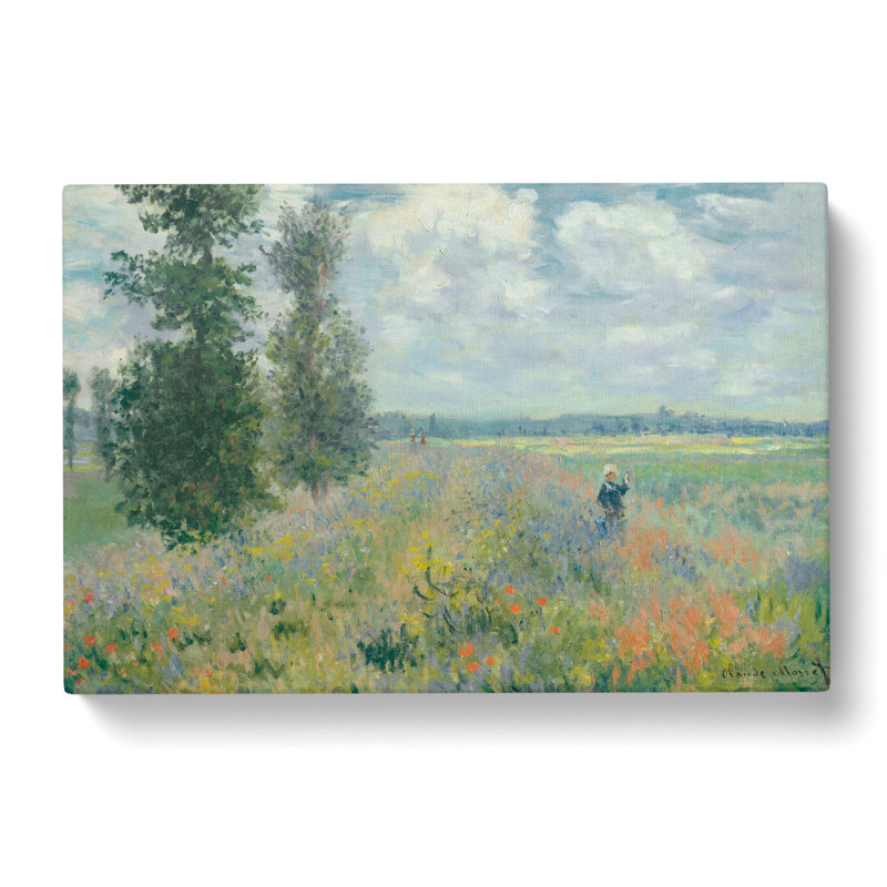 CAN1486CAN Poppy Fields Near Argenteuil by Claude Monet - Wrapped Canvas Painting, 35cm H x 50cm W x 3cm D
