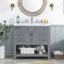 Meuble-lavabo moderne avec lavabo supérieur, 2 portes à fermeture douce et 6 tiroirs-307582064