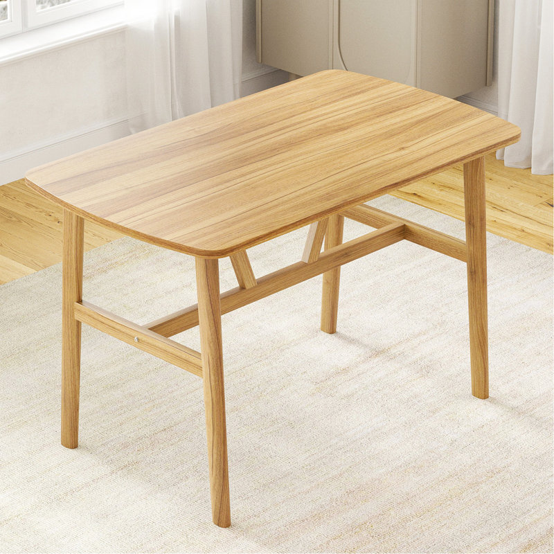 Dining Table for 4-6 Person, Rectangular Wood Kitchen Table, Modern Dinner Table with Sturdy Metal Frame for Dining Room, Kitchen, 47.2 inch, Nature