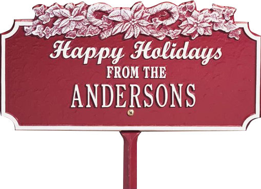 Happy Holidays Garden Stake, Yes, Red/White