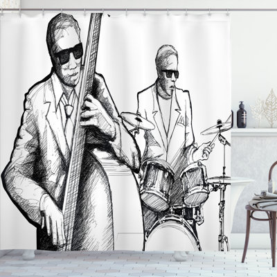 Ensemble de rideau de douche jazz band Music