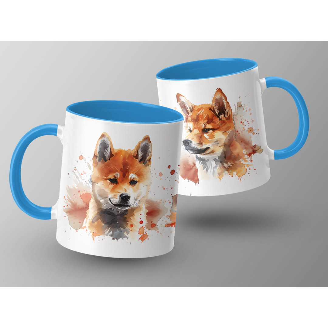Watercolor Shiba Inu Design 11oz Coffee Mug