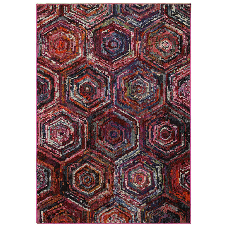 Jubilee Synthetic Geometric Indoor Rug, Rectangle 3'9" x 5'2"