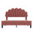 Upholstered Platform Bed With Flower Pattern Headboard-76142006-76142007