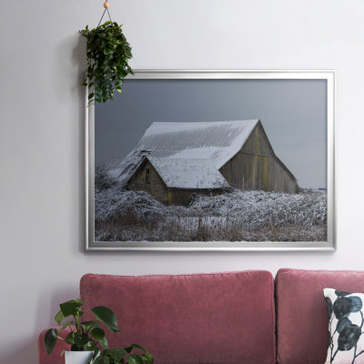 Winter Barn, reproduction sur toile encadrée