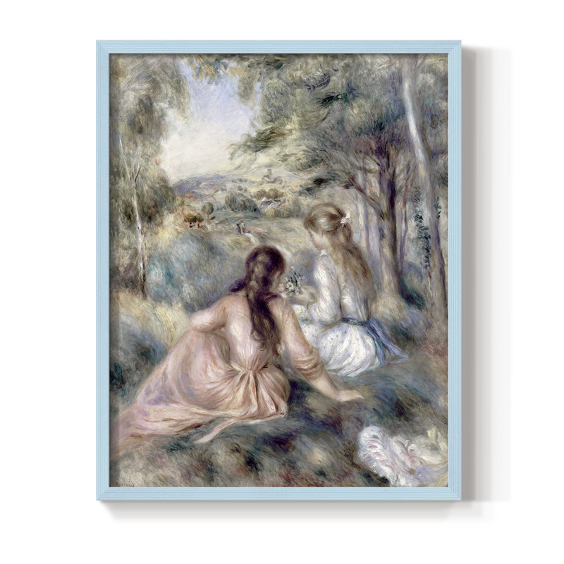 «In The Meadow», reproduction encadrée - bois massif, Bleu, H 10 po x l 8 po