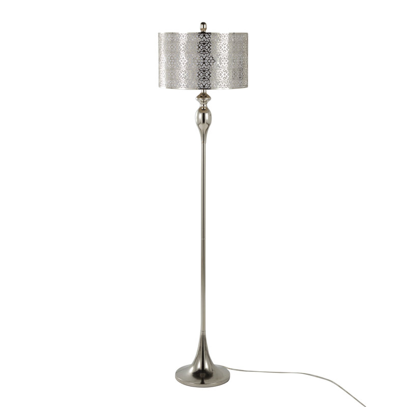 Lampe sur pied 63 po Poyner, Nickel poli, Nickel poli