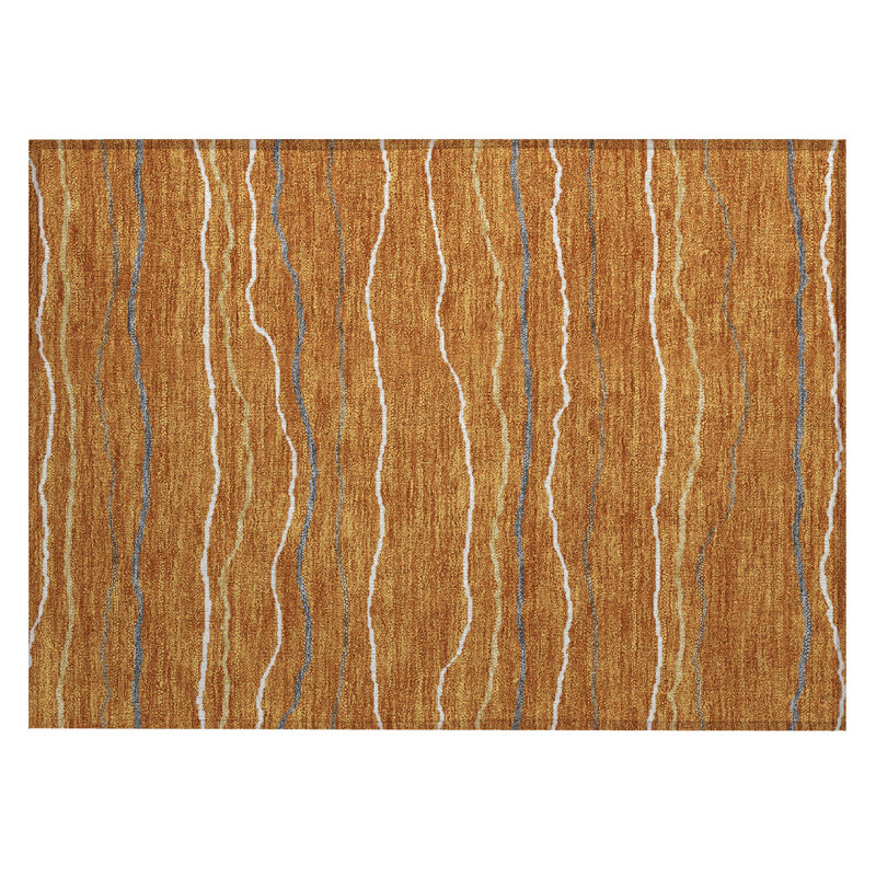 Tapis intérieur / extérieur lavable à la machine Chantille ACN2974, Orange, 1'8" x 2'6"